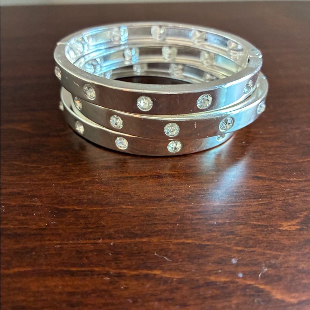 Guess Silver Crystal-Studded Bracelet Set - Picture 1 of 10